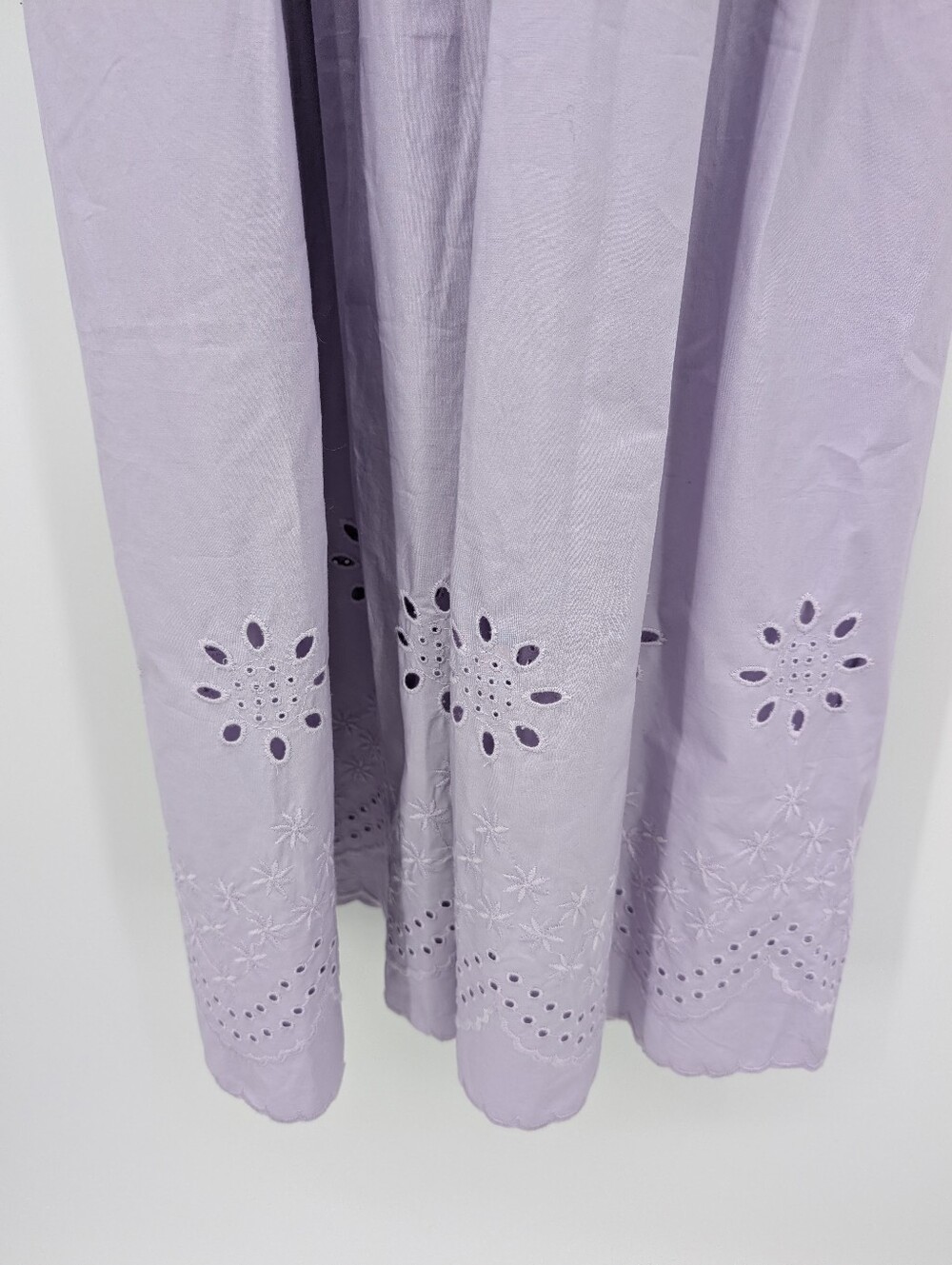 J Crew Smocked eyelet-hem dress CS937 in cotton poplin Size M NEW Lavender - Picture 4 of 6